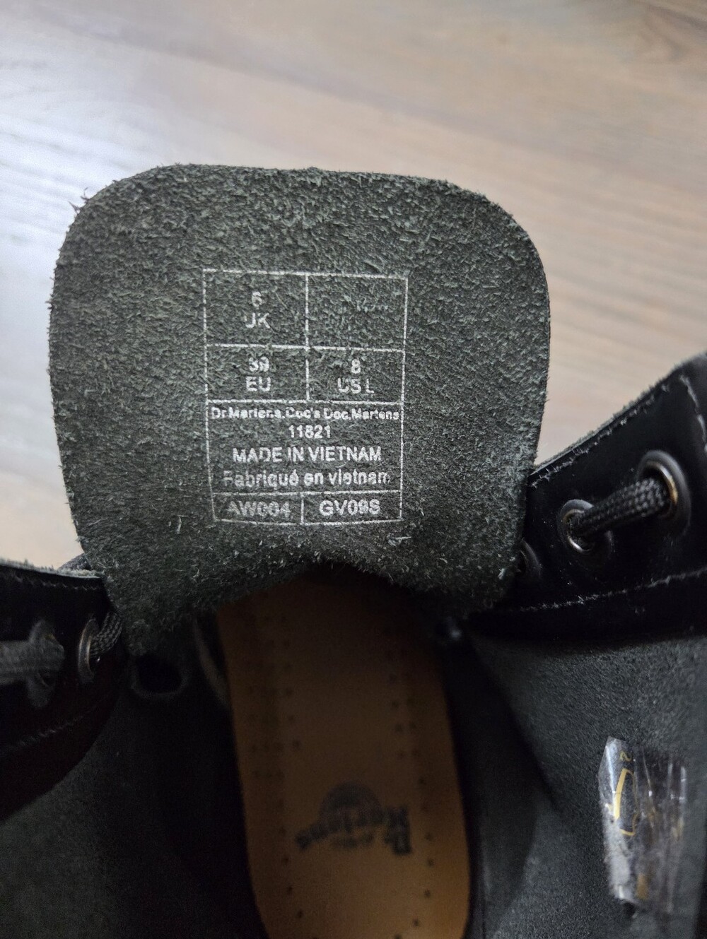 Dr. Martens Black Leather Lace-Up Combat Boots with Yellow Stitching - Picture 9 of 13